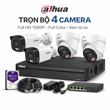 Trọn Bộ 4 Camera Dahua 2MP Full Color
