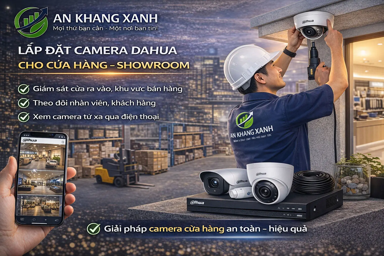 Lắp đặt camera Dahua cho cửa hàng – showroom